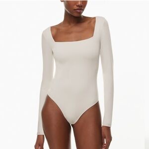 Aritzia Cream Square Neck Bodysuit